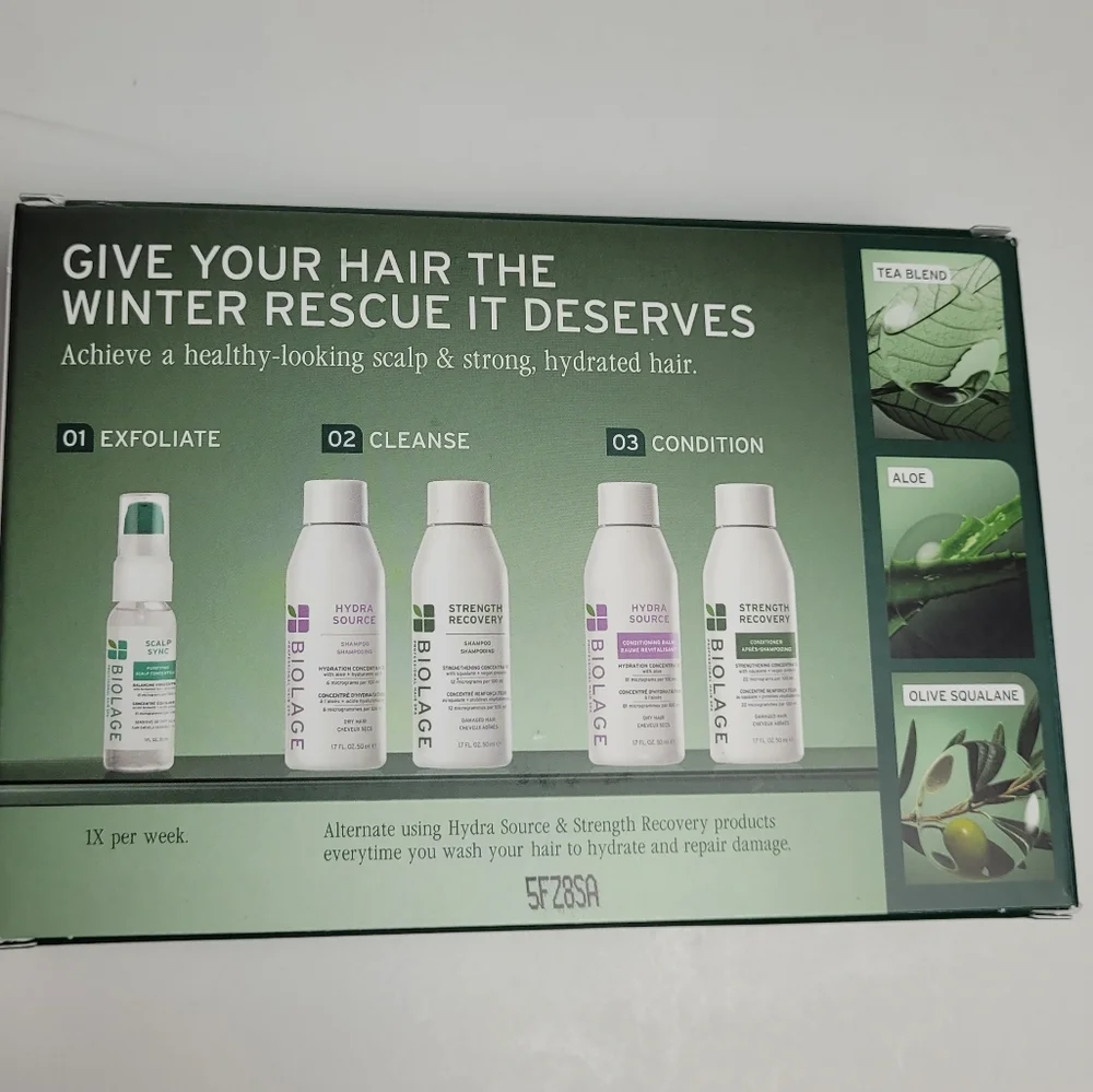 BIOLAGE WINTER RESCUE EXFOLIATE HYDRATE AND REPAIR HAIR KIT NEW